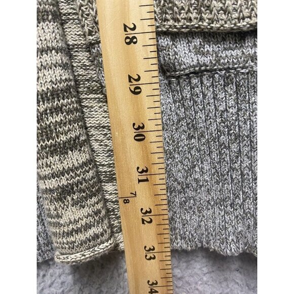 Eddie Bauer Cardigan Sweater Sleeveless Open Front Beige Ivory Stripe Size M - Picture 4 of 8